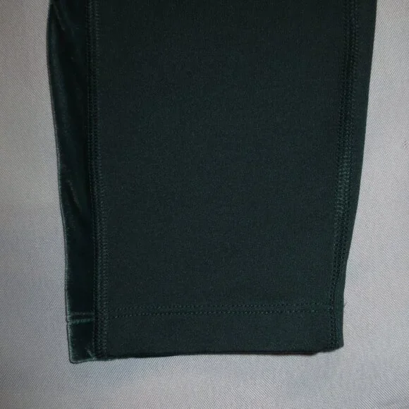 PINK womens LEGGINGS athletic GREEN high-rise COZY velour stripes SIZE M - Picture 3 of 10